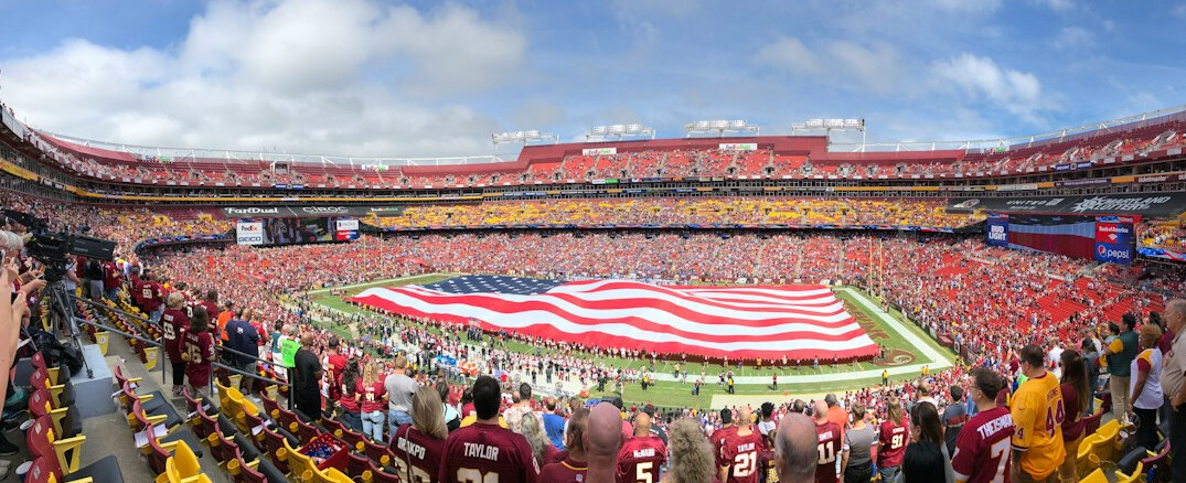 Football stadium filled with spectators